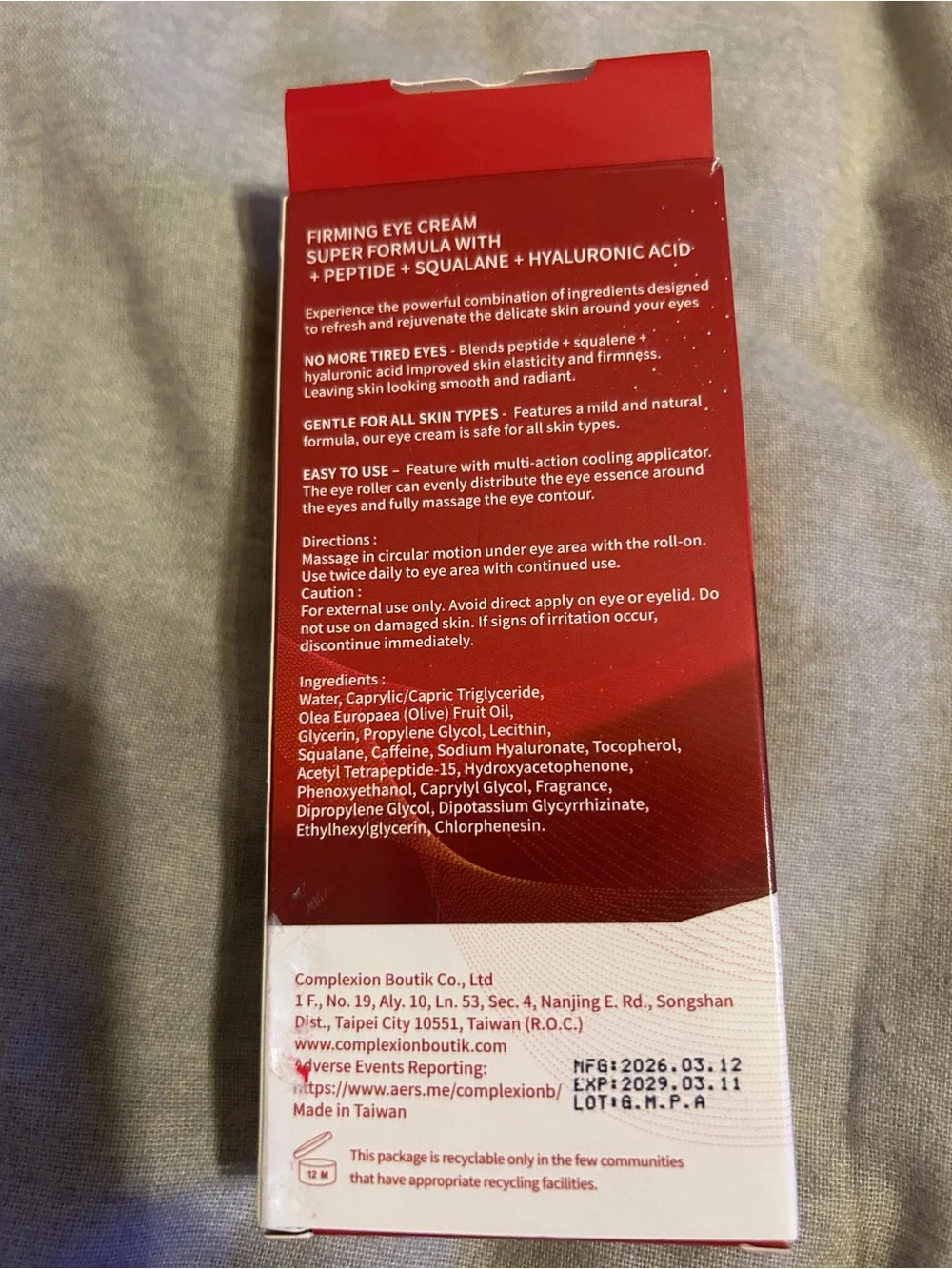 Firming Eye Cream - Red Packaging
